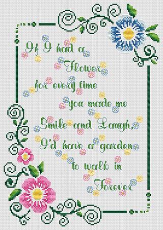 Flower Garden Cross Stitch Pattern