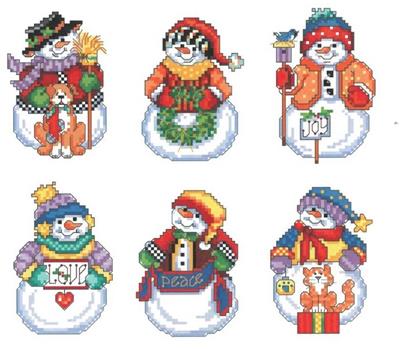 Snow Folks Ornaments Cross Stitch Pattern