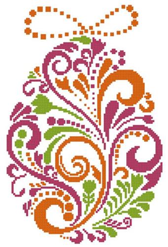 Abstract Easter Egg 4 Cross Stitch Pattern