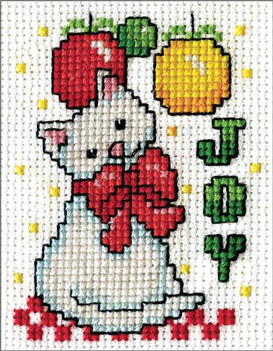 Joy Kitty Mini - Cross Stitch Kit