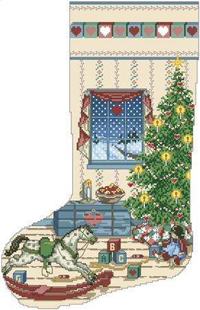 Holiday Study Heirloom Christmas Stocking - Cross Stitch