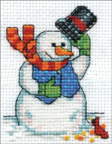 Design Works Snowman with Cats Stocking Counted Cross-Stitch Kit