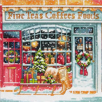 Christmas Gift Christmas Coffee House Cross Stitch Kit For - Temu