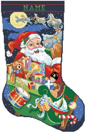 Letistitch Kreuzstich Set „Jolly Saint Nick“ – Komplettset Mit Stoff, Garn & Anleitung, Fertig 29x22 Cm