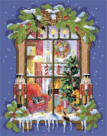 Christmas Vinyl Window Cross Stitch/Needlework Project Bag - December 25