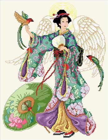 "Japanese Angel"  Cross Stitch Pattern
