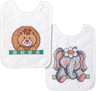 Noah S Ark Stamped Cross Stitch Bib Pair Kit 2 Pkg Noah S Ark Stamped Cross Stitch Bib Pair Kit 2 Pkg