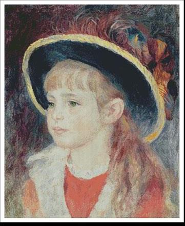 lady in blue hat painting