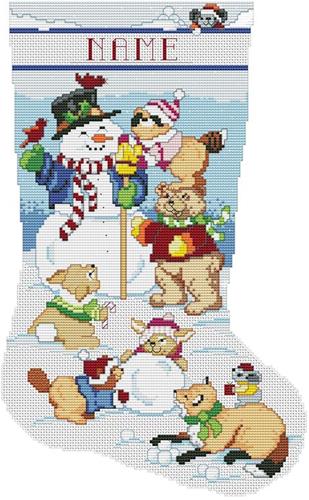 Snowman Animals Stocking