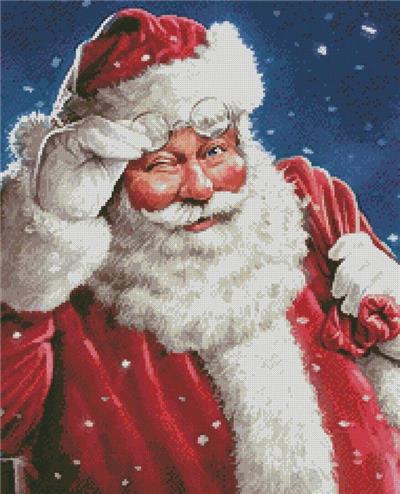 Santa Wink - Crop 2 | Cross Stitch Pattern