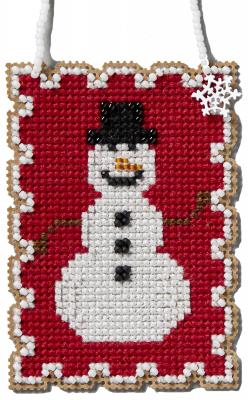 Kit De Broderie Point De Croix Bonhomme De Neige 14ct - Thème Noël/Fêtes